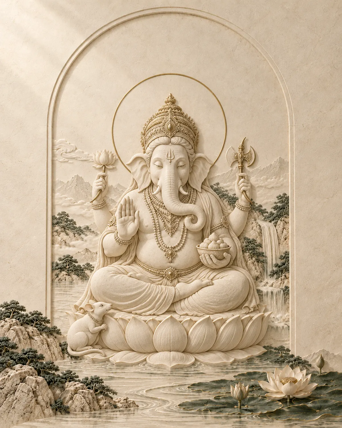 Carved stone Ganesha