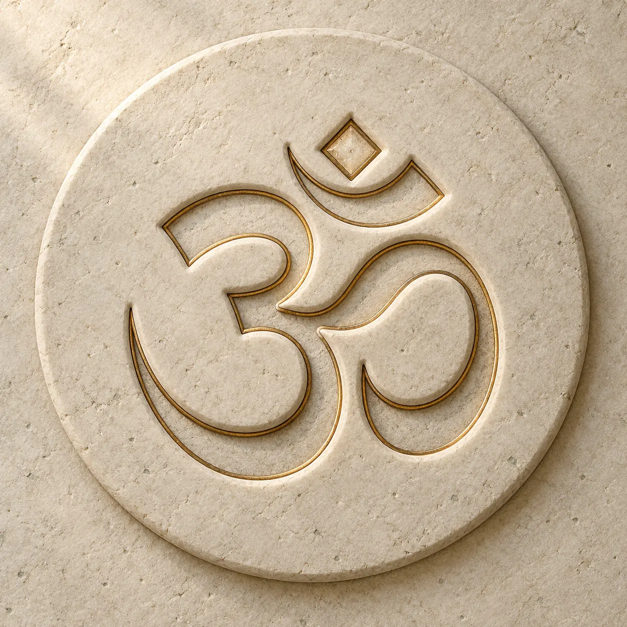 Carved stone Om