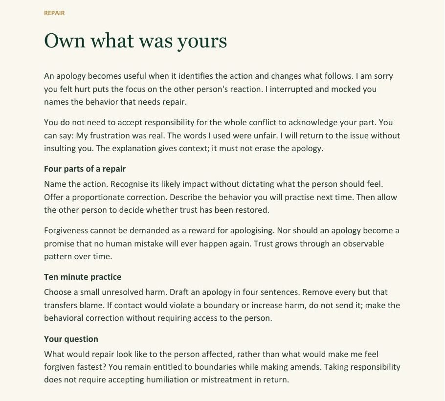 Sample reading page: repair